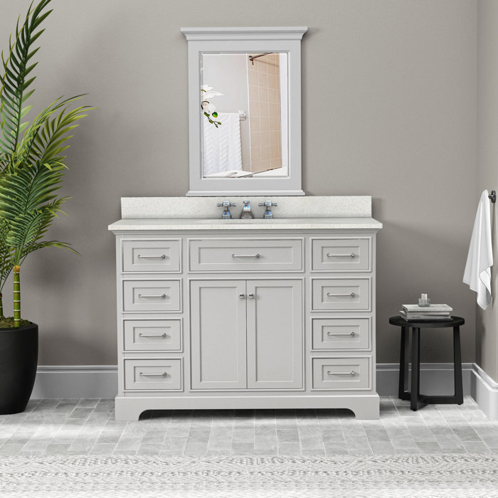 Latitude Run® Ventura 48" Solid Wood Bathroom Vanity with Durable